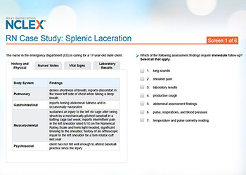 RN Case Study: Splenic Laceration